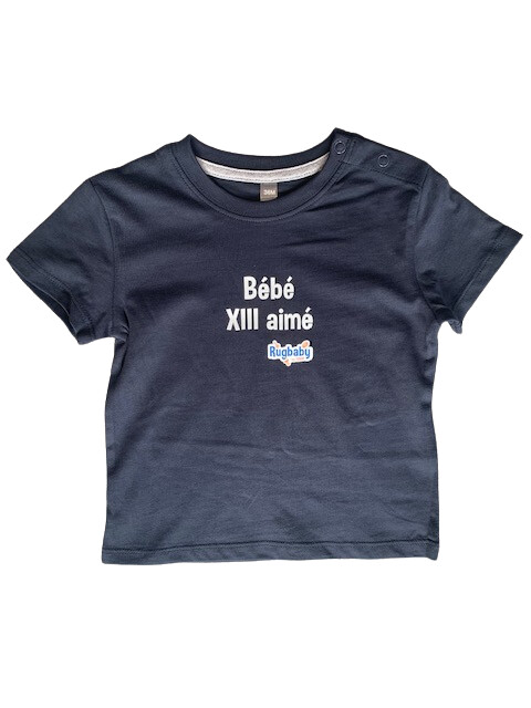T-Shirt bouton marine "Bébé XIII aimé"