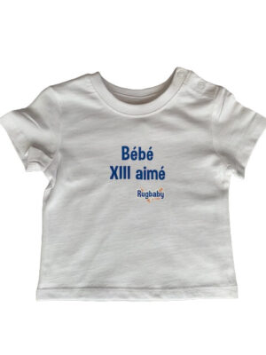 T-Shirt bouton blanc "Bébé XIII aimé"
