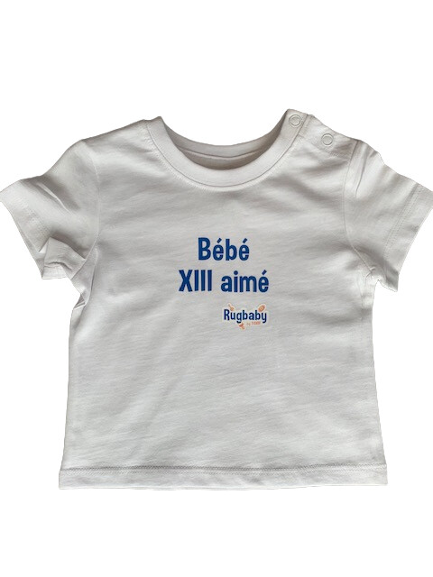 T-Shirt bouton blanc "Bébé XIII aimé"