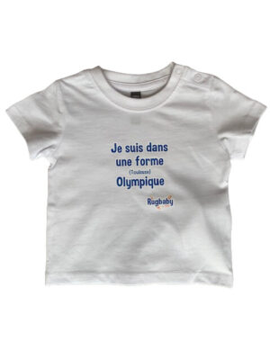 T-Shirt bouton blanc "Je suis dans une forme (Toulouse) Olympique"