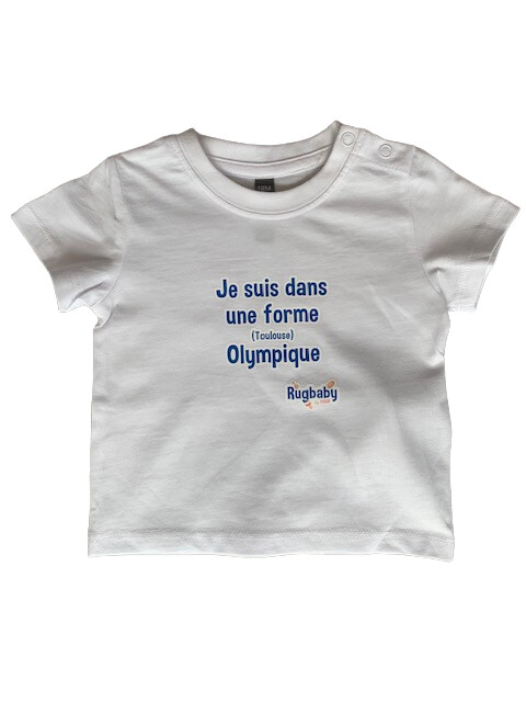 T-Shirt bouton blanc "Je suis dans une forme (Toulouse) Olympique"