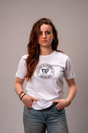 T-shirt blanc - logo bleu